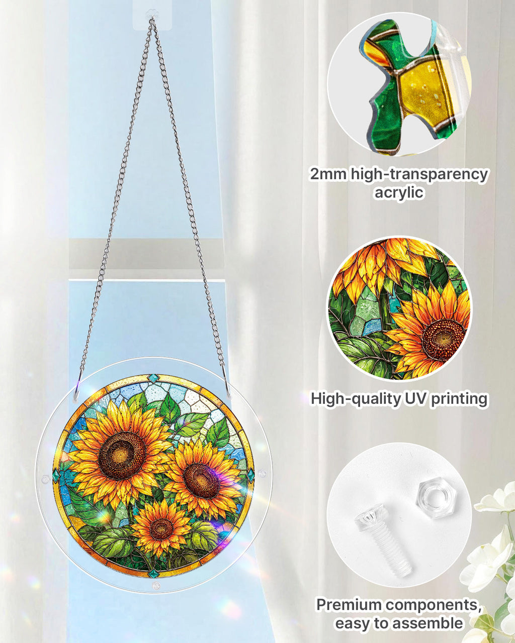 Sunflower Radiance Light Suncatcher-Acrylic Window Art