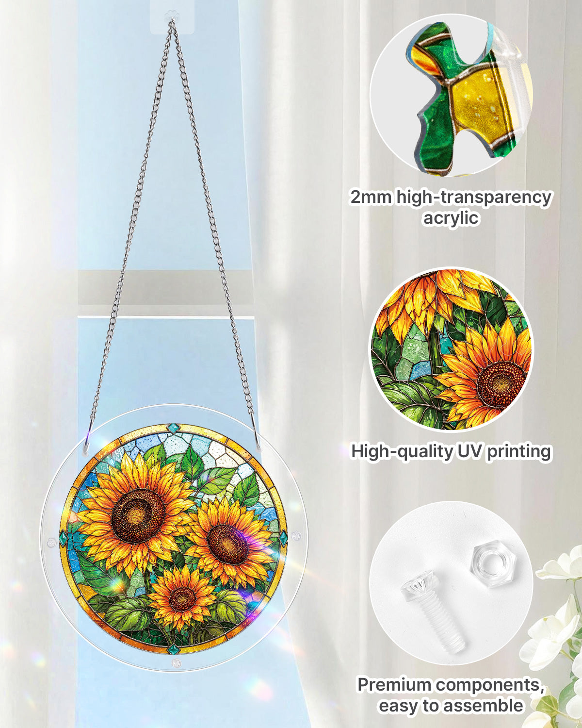 Sunflower Radiance Light Suncatcher-Acrylic Window Art