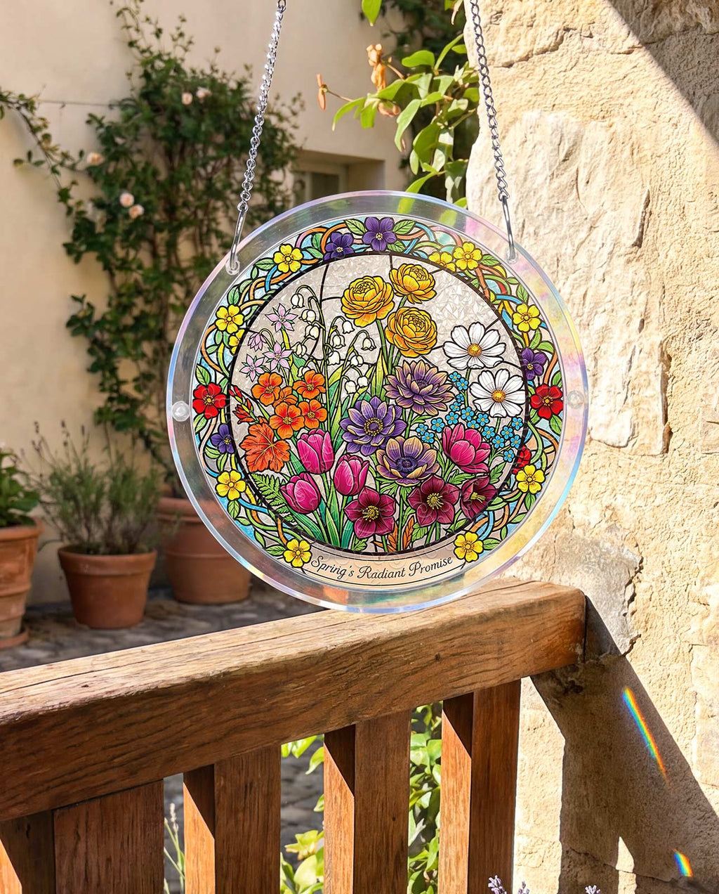 Acrylic Jigsaw Puzzle Suncatcher - Spring Blossoms