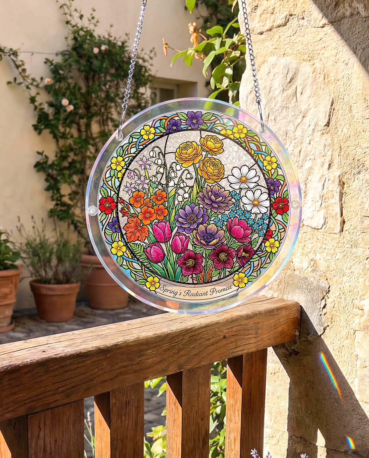 Acrylic Jigsaw Puzzle Suncatcher - Spring Blossoms
