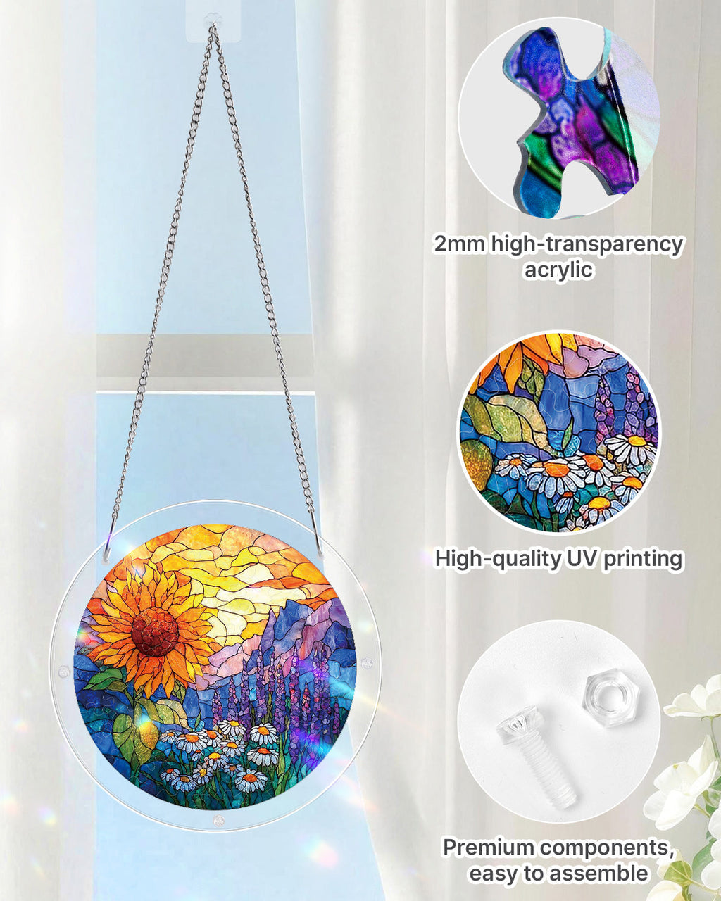 Sunflower Meadow Light Suncatcher-Acrylic Window Art