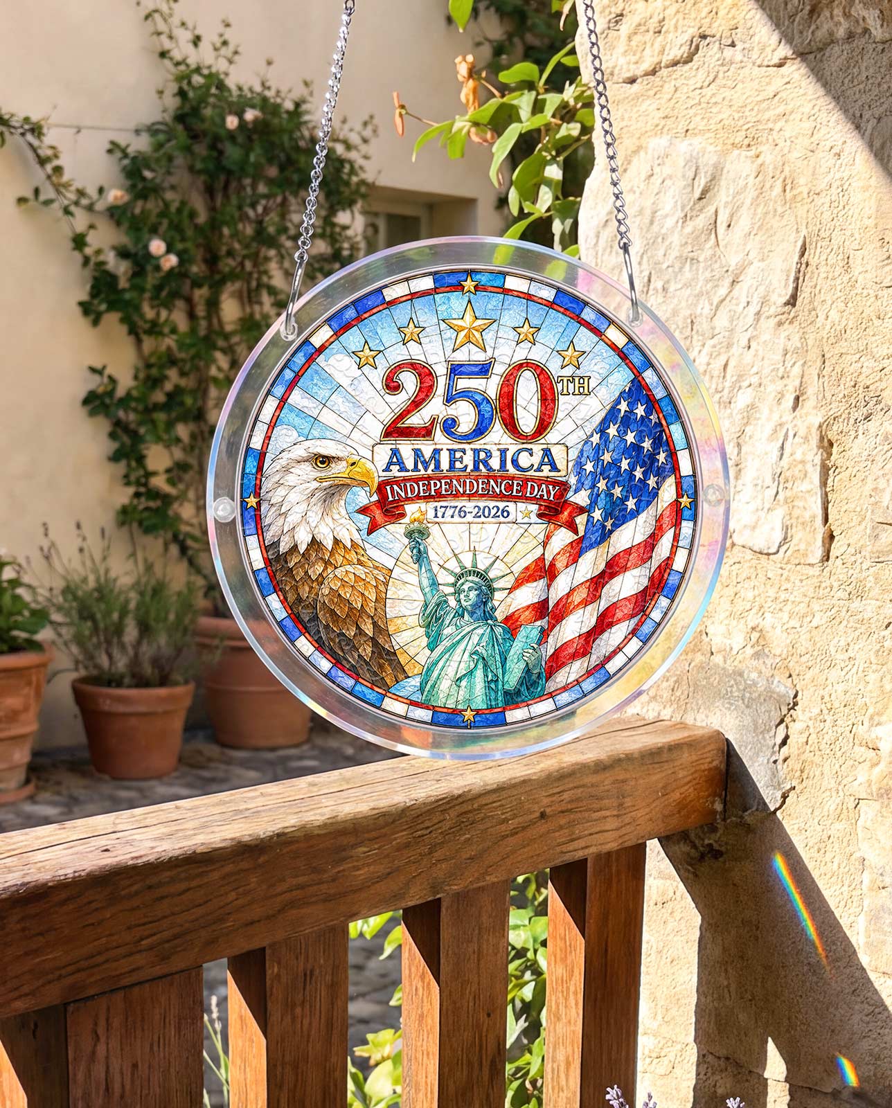 Acrylic Jigsaw Puzzle Suncatcher - American Bicentennial