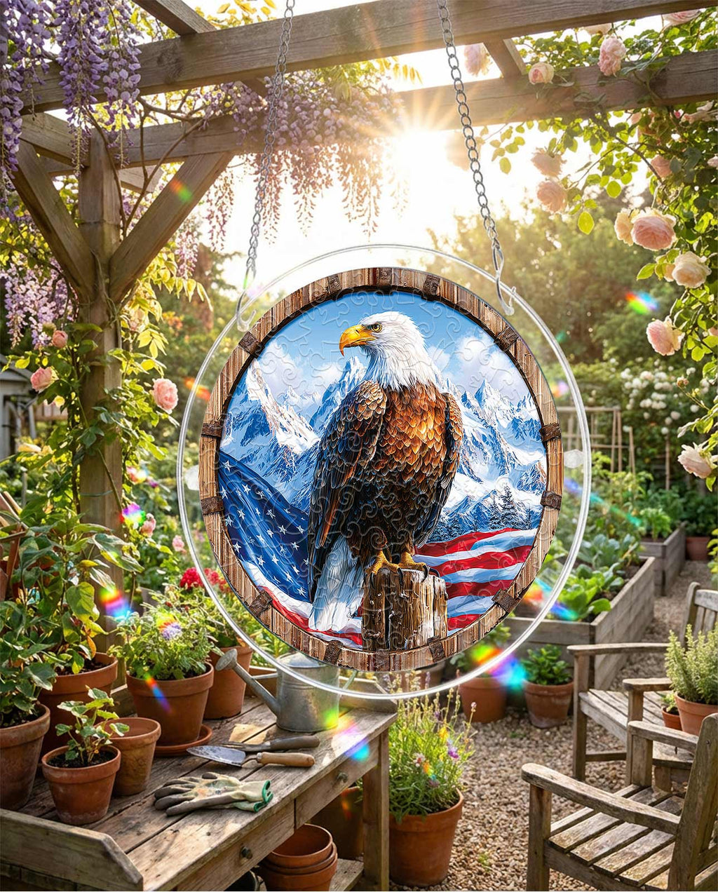 Acrylic Jigsaw Puzzle Suncatcher - Wings of Freedom