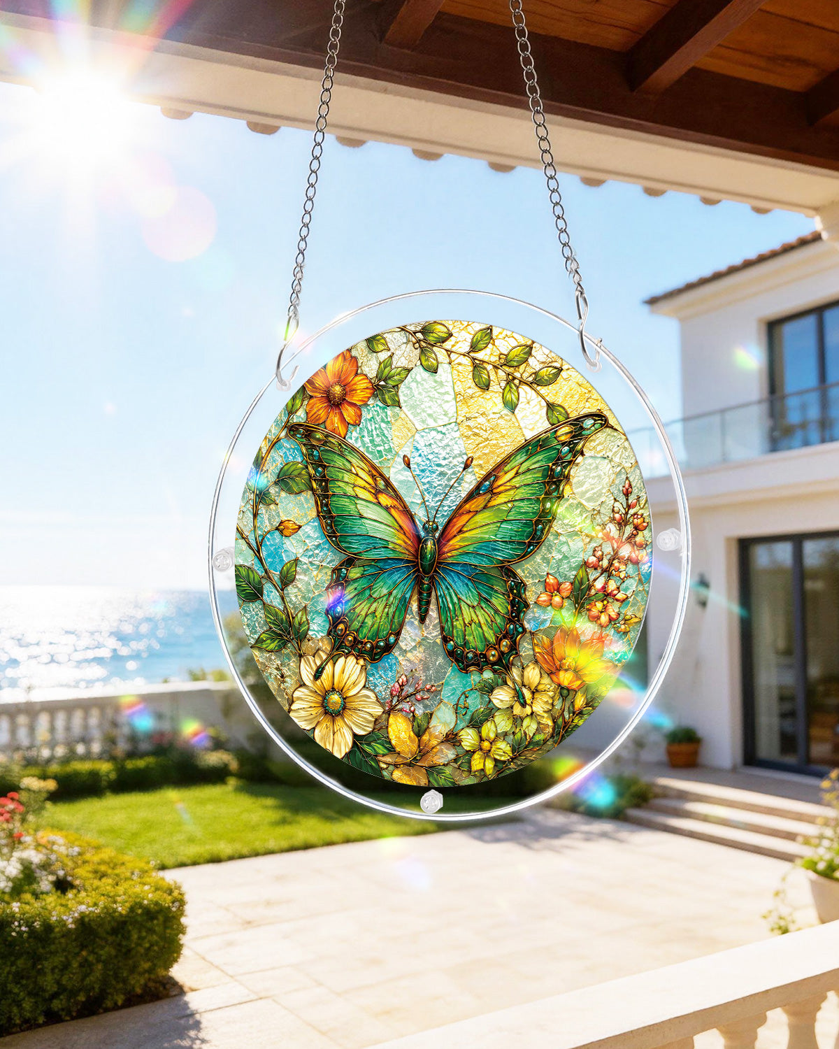 Emerald Butterfly Whisper Light Suncatcher-Acrylic Window Art