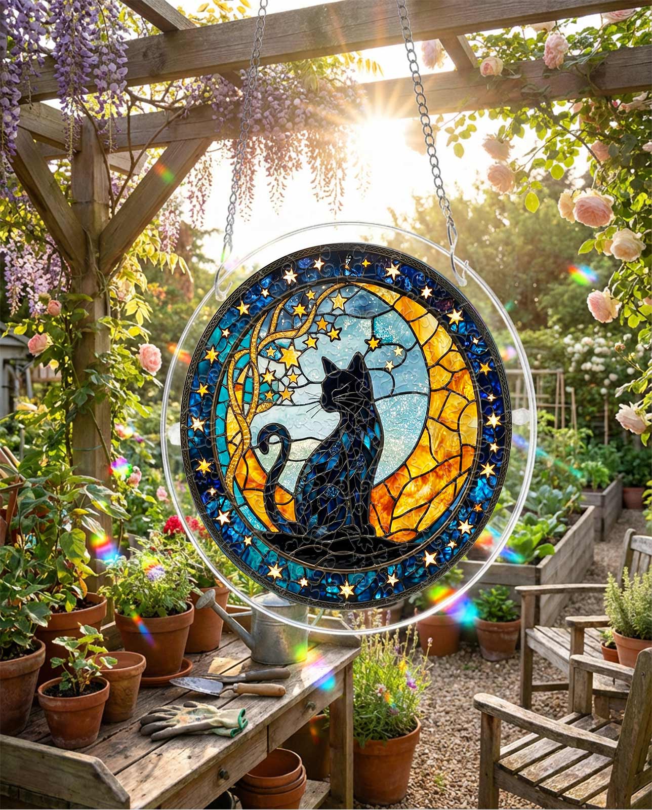 Acrylic Jigsaw Puzzle Suncatcher - Selene’s Cat