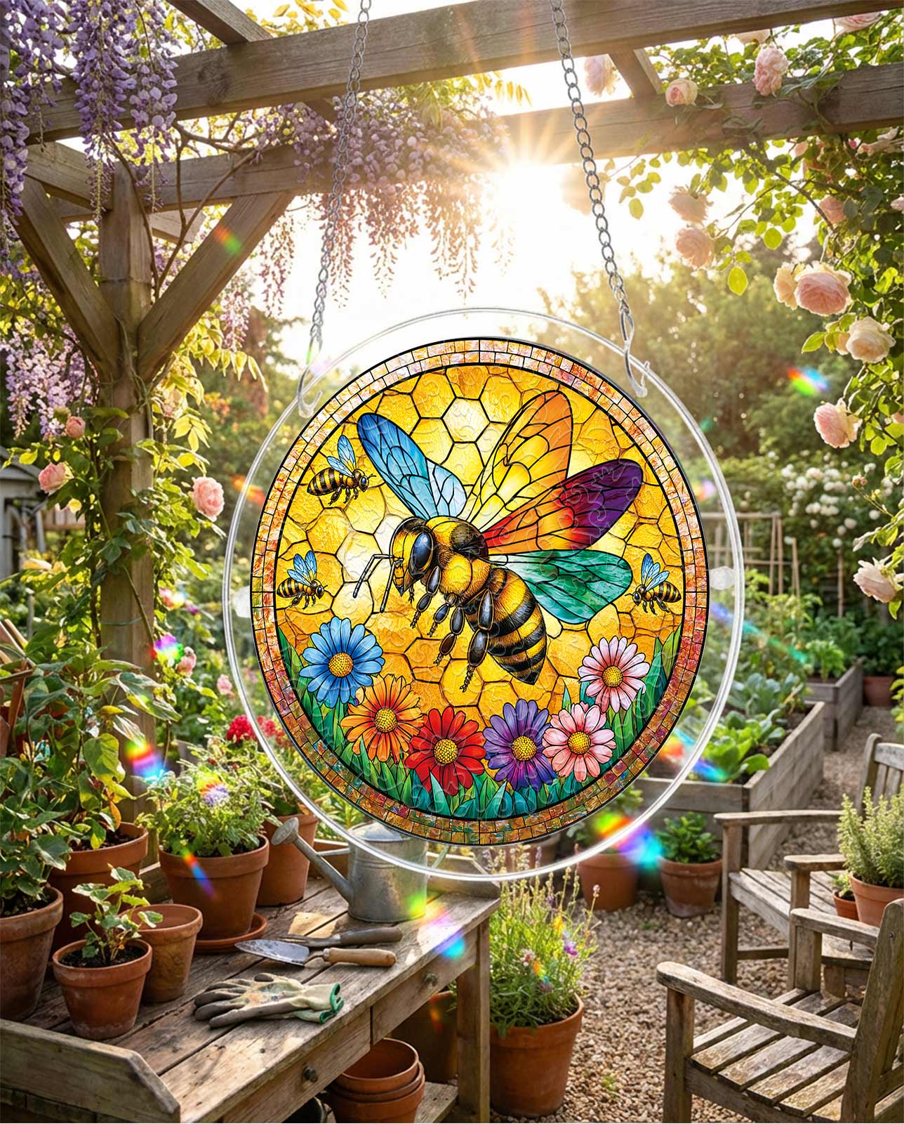 Acrylic Jigsaw Puzzle Suncatcher - Sunshine Bee