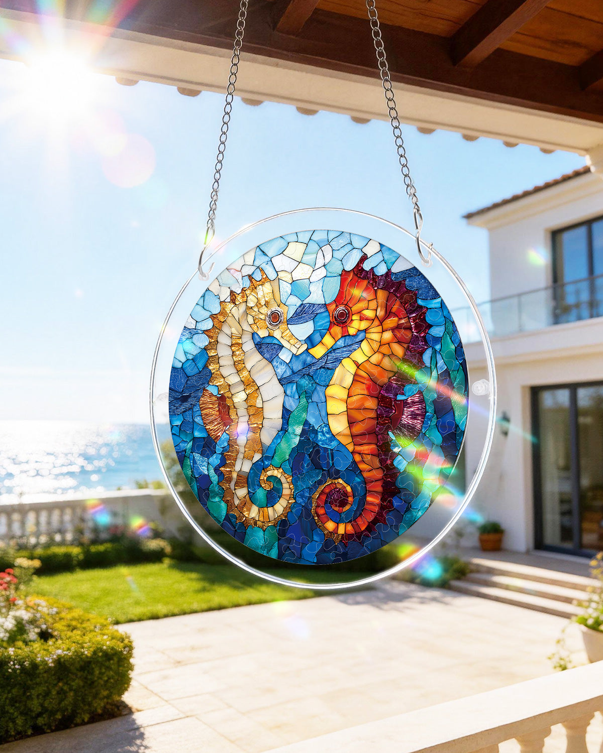 Dreamy Seahorses Light Suncatcher-Acrylic Window Art
