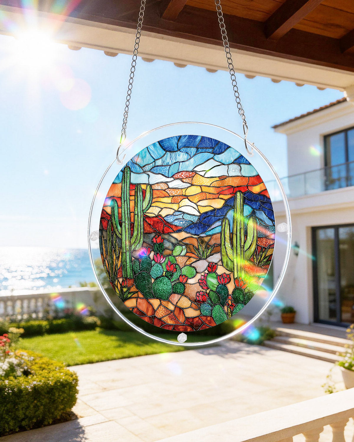 Desert Cactus Light Suncatcher-Acrylic Window Art