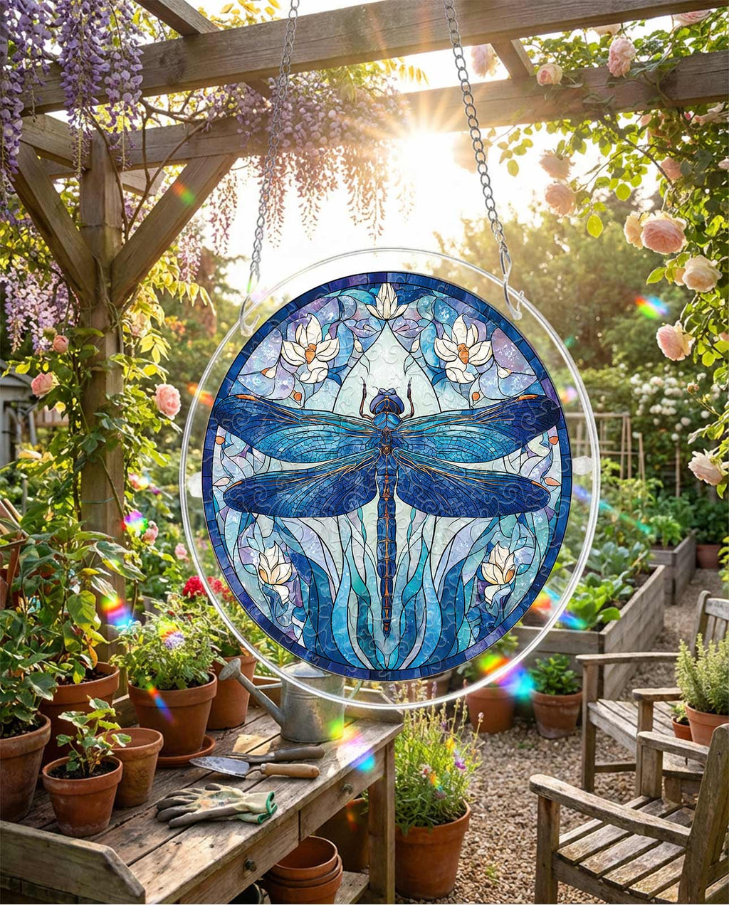 Acrylic Jigsaw Puzzle Suncatcher - Moonlit Dragonfly