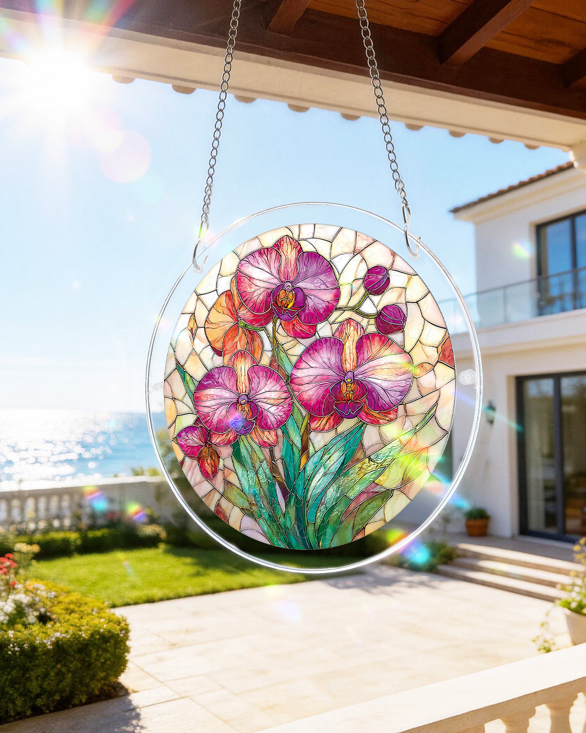 Dreamy Orchids Light Suncatcher-Acrylic Window Art