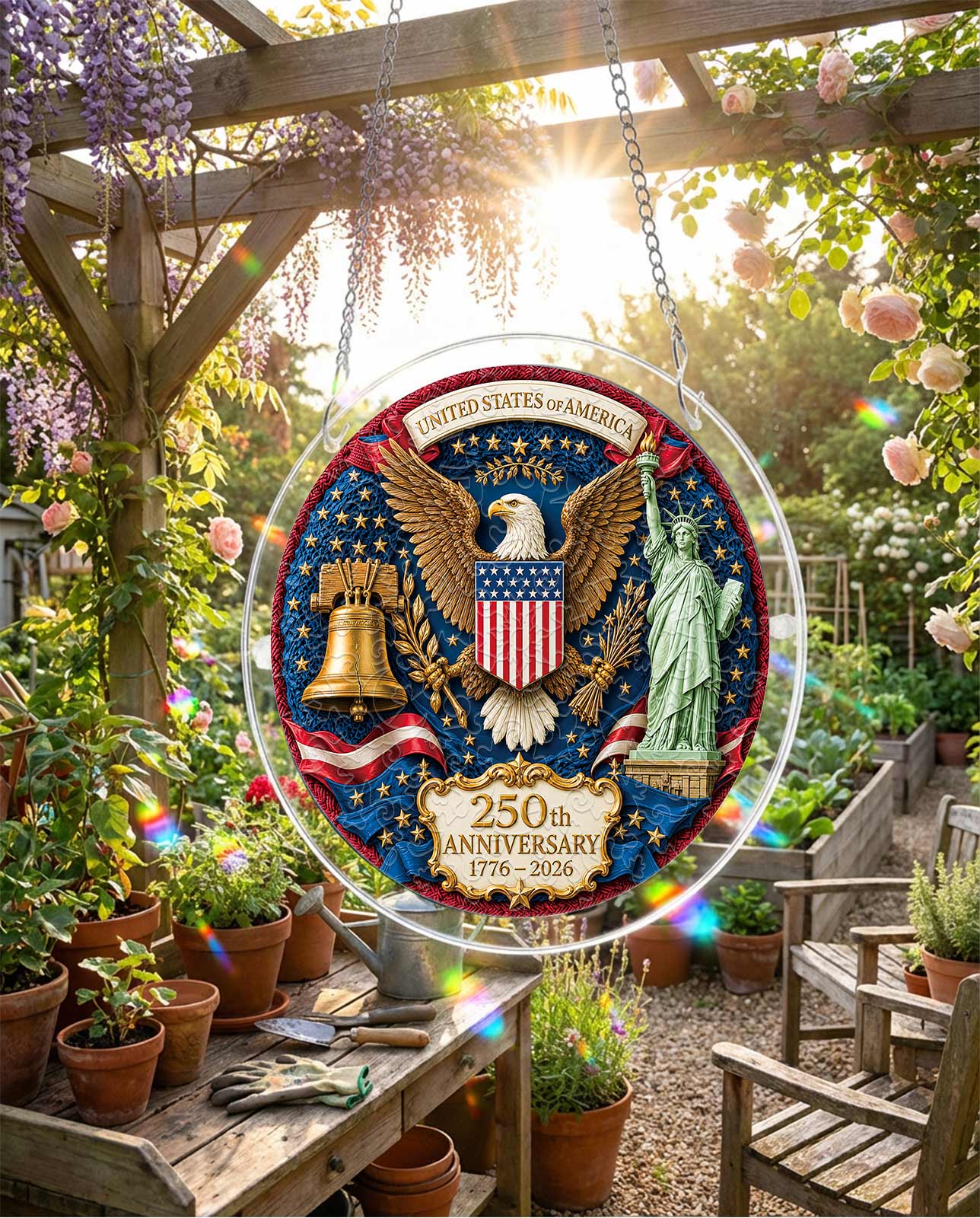 Acrylic Jigsaw Puzzle Suncatcher - Glory of America