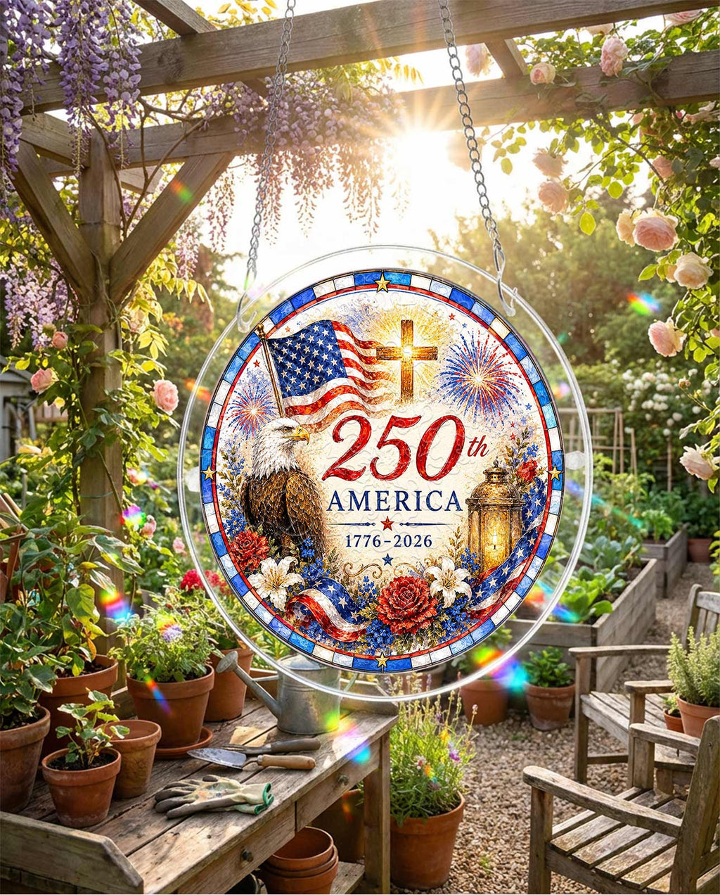 Acrylic Jigsaw Puzzle Suncatcher - Faith & Freedom