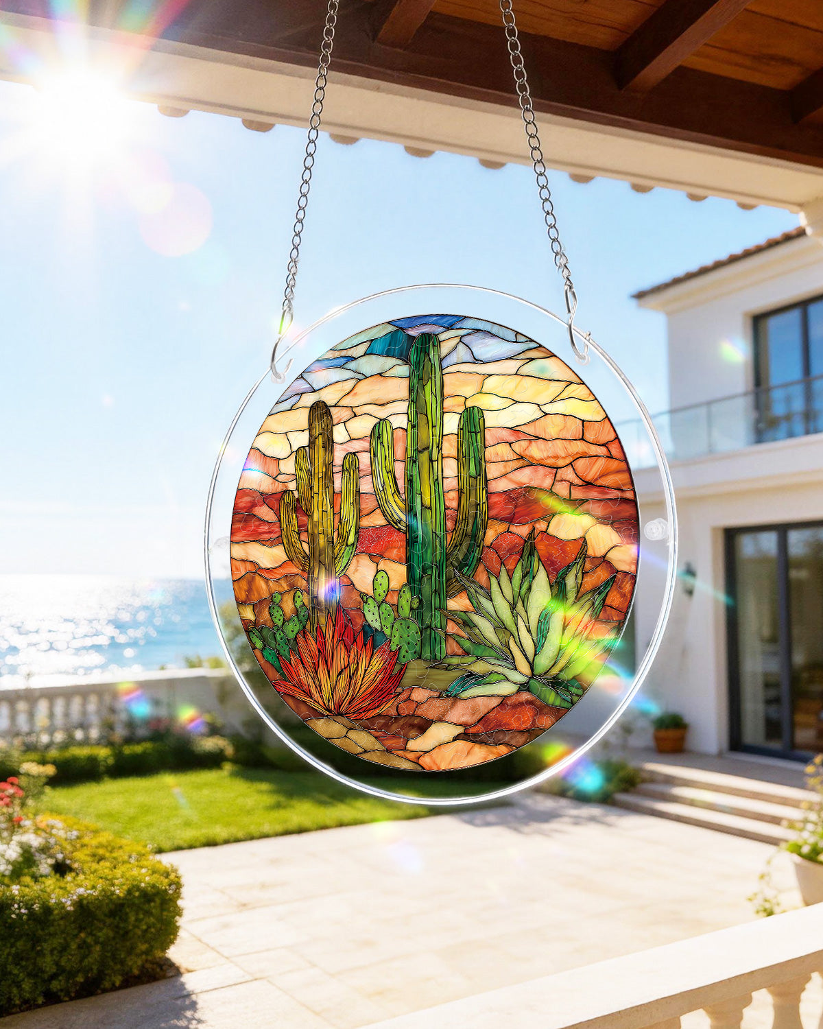 Sunset Cactus Light Suncatcher-Acrylic Window Art