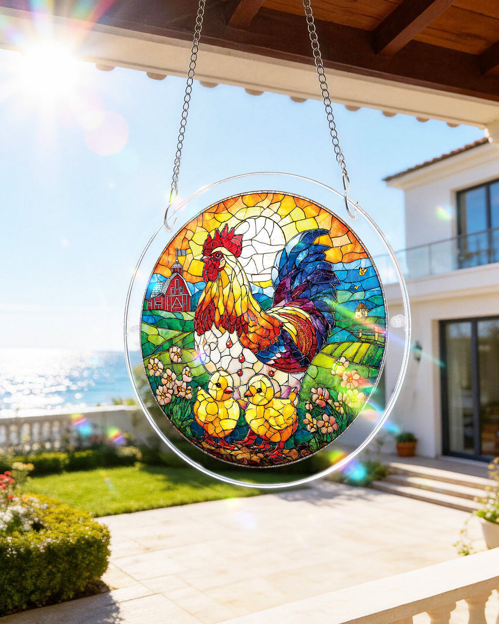 Acrylic Jigsaw Puzzle Suncatcher - Golden Dawn Rooster