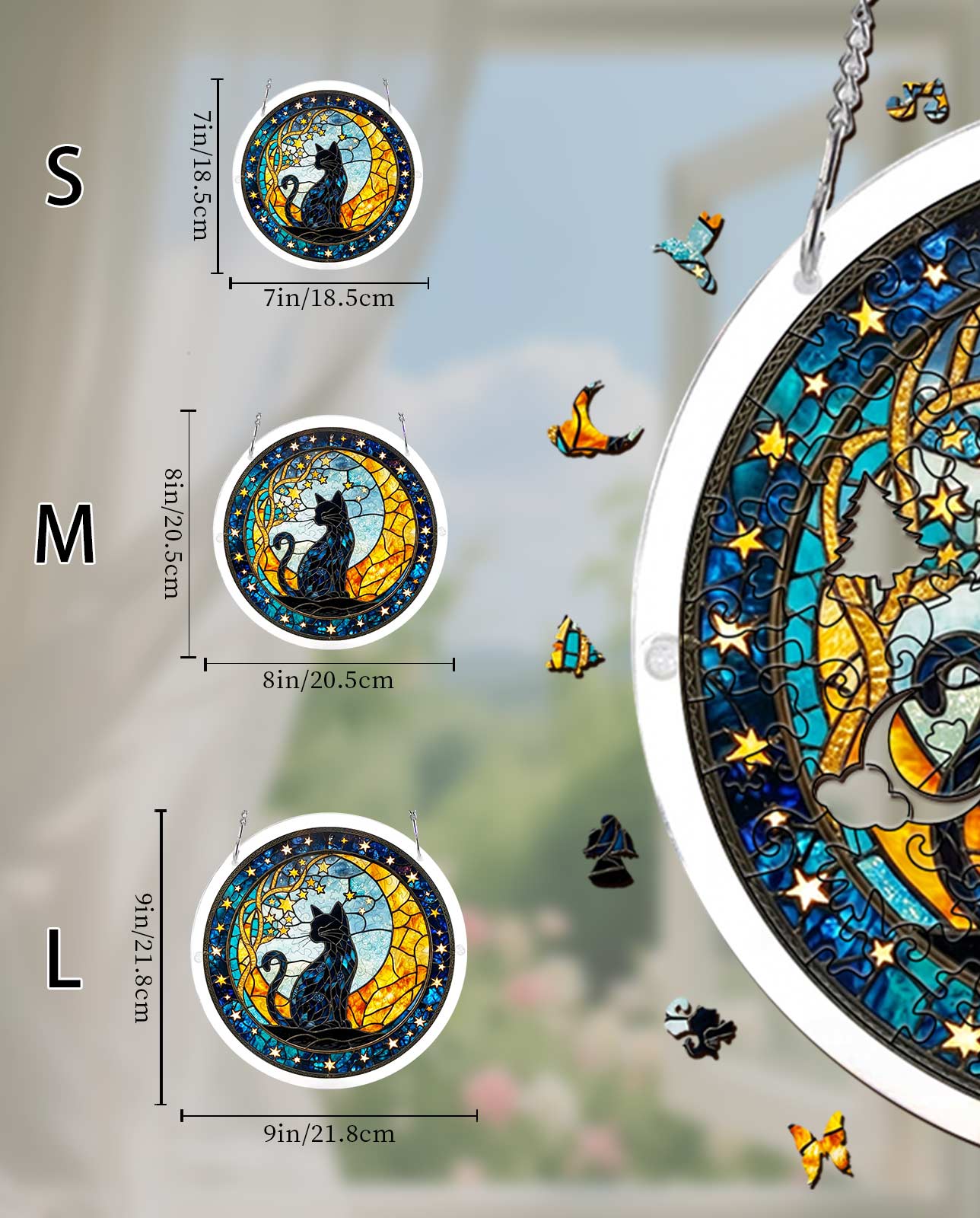 Acrylic Jigsaw Puzzle Suncatcher - Selene’s Cat