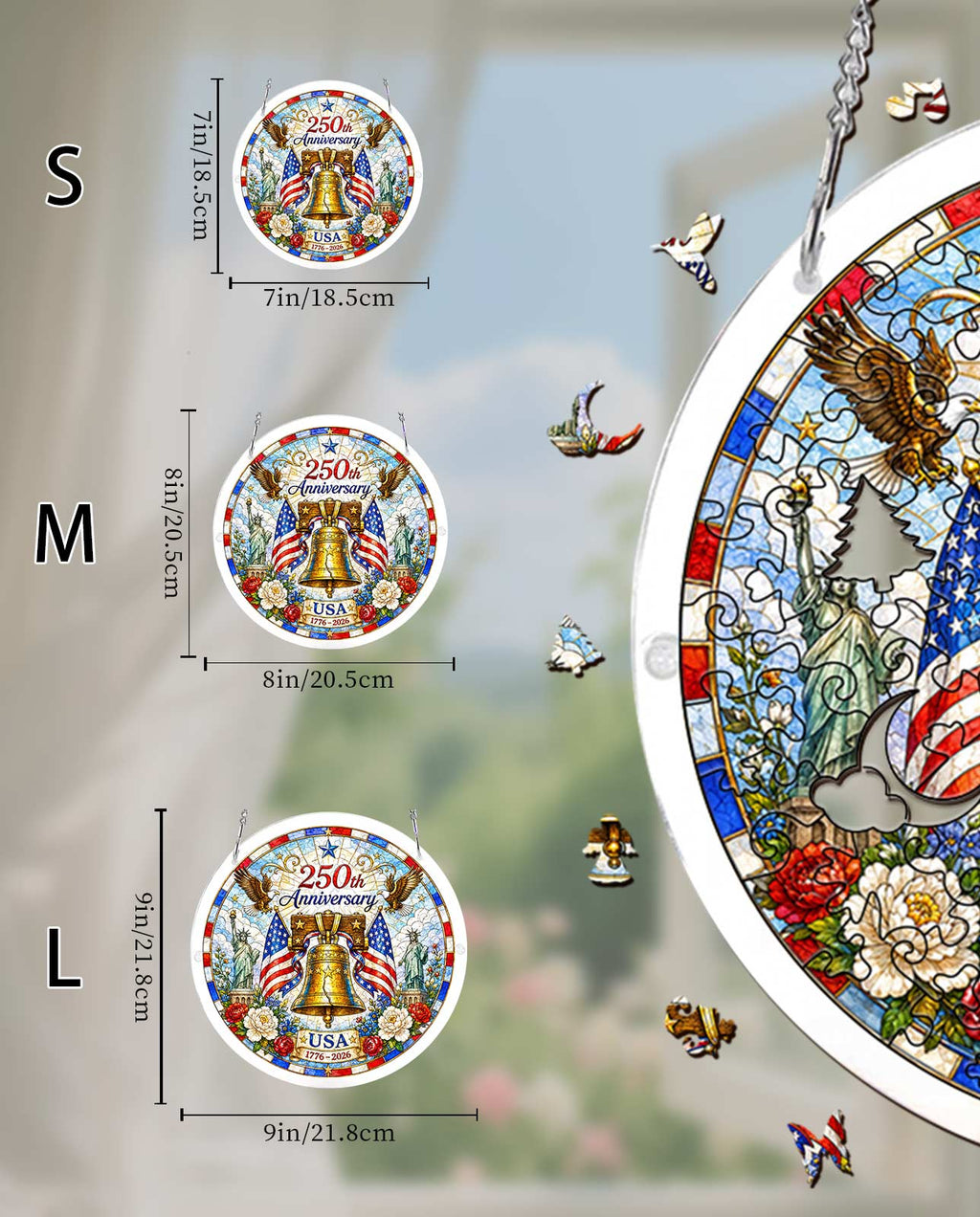 Acrylic Jigsaw Puzzle Suncatcher - Liberty Bell