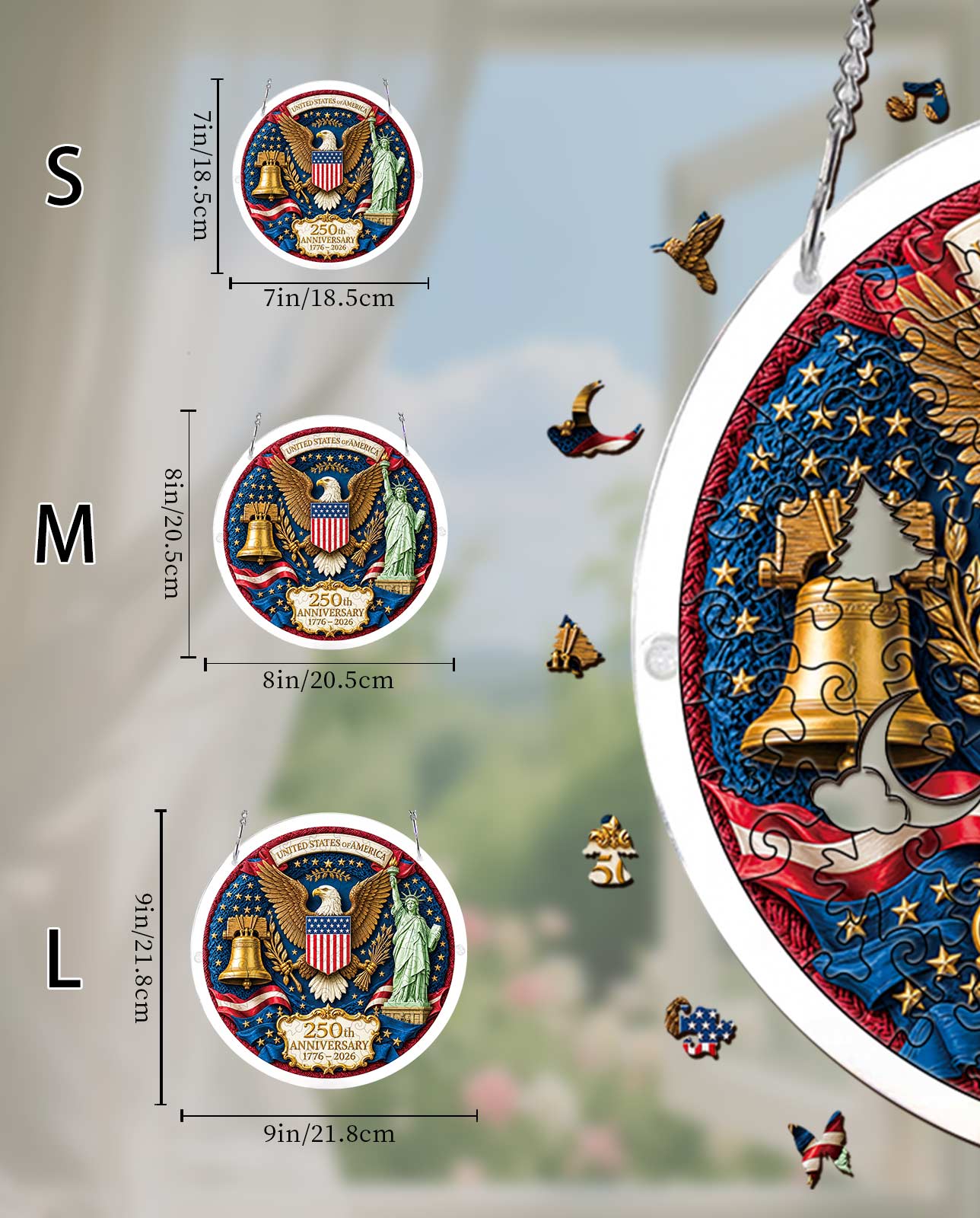 Acrylic Jigsaw Puzzle Suncatcher - Glory of America