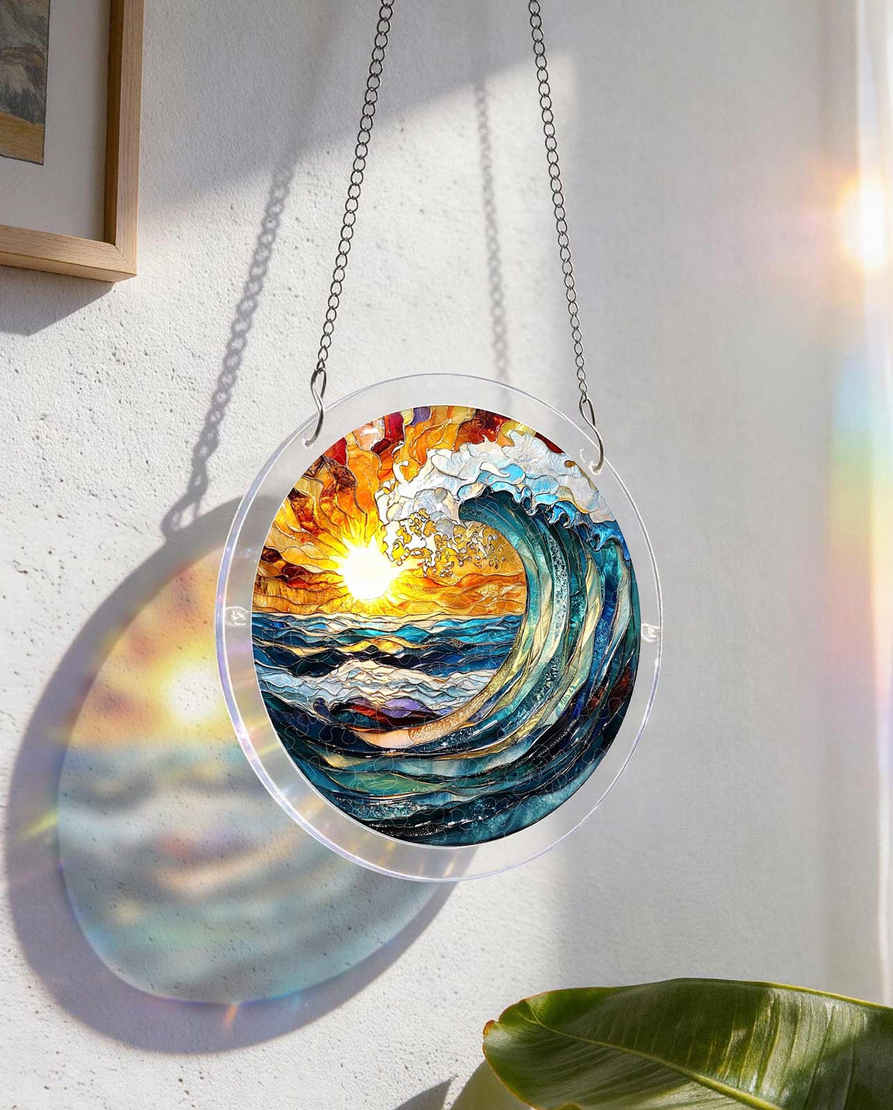 Acrylic Jigsaw Puzzle Suncatcher - Golden Wave