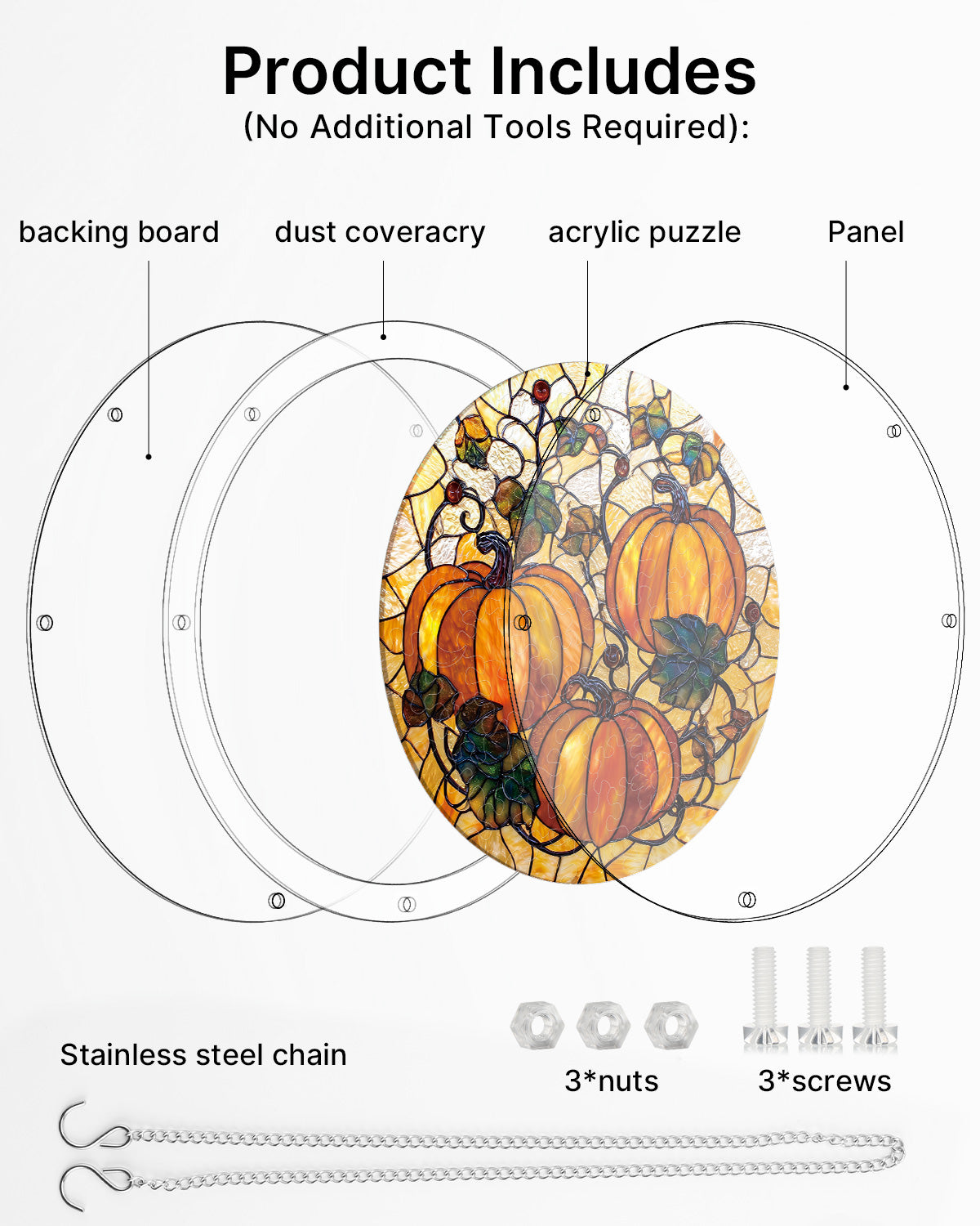 Harvest Pumpkin Light Suncatcher-Acrylic Window Art