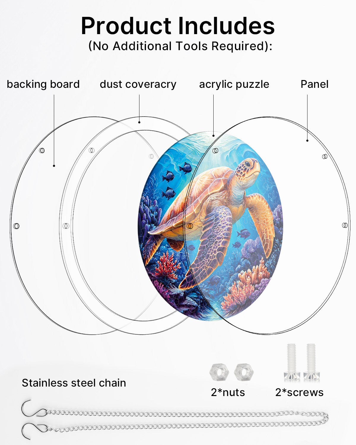Acrylic Jigsaw Puzzle Suncatcher - Starsea Turtle