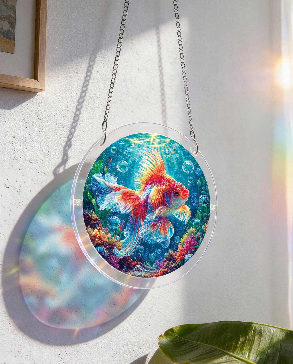Acrylic Jigsaw Puzzle Suncatcher - Starflame Goldfish
