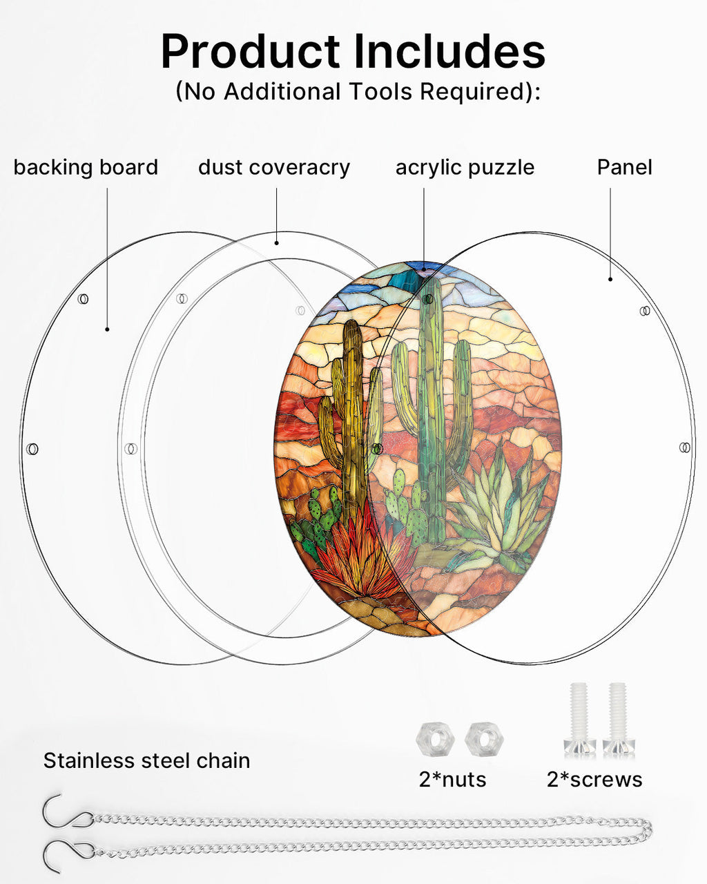 Sunset Cactus Light Suncatcher-Acrylic Window Art