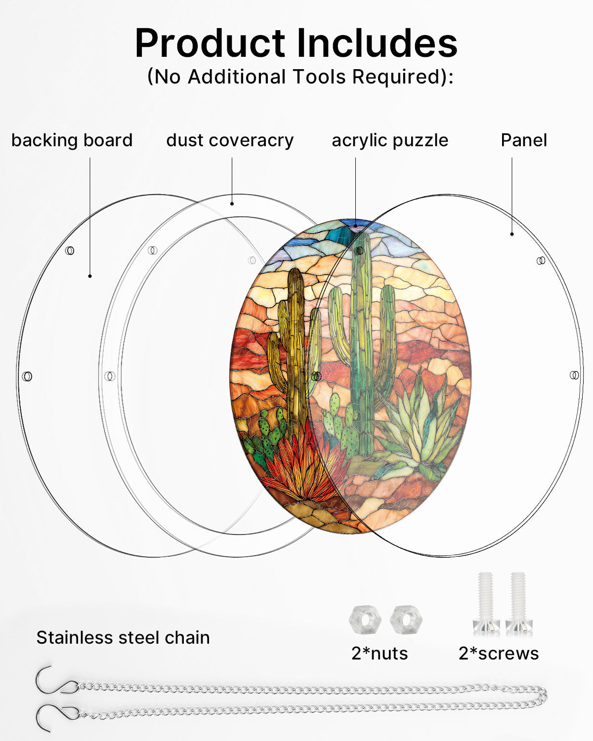 Sunset Cactus Light Suncatcher-Acrylic Window Art