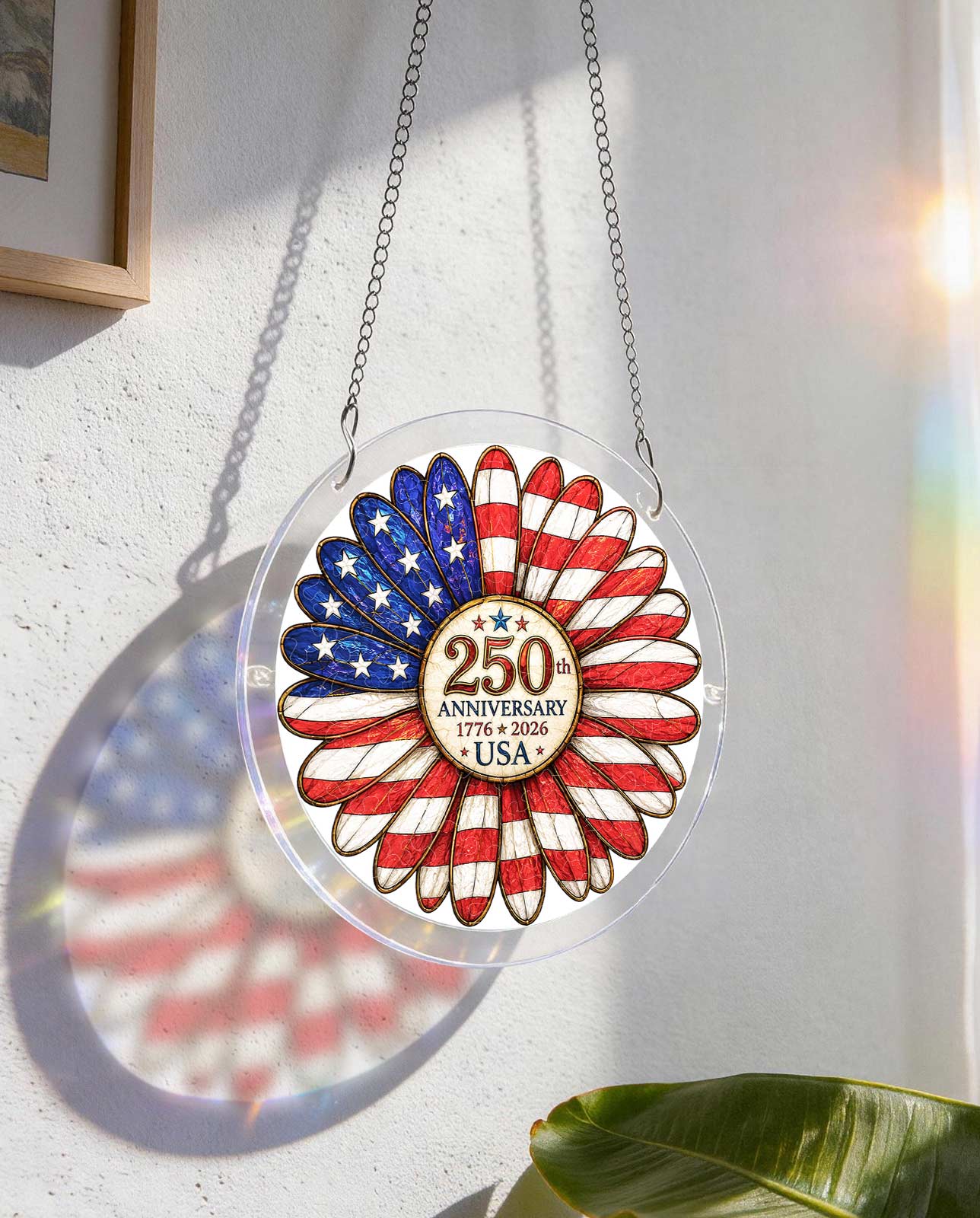 Acrylic Jigsaw Puzzle Suncatcher - Flag Flower
