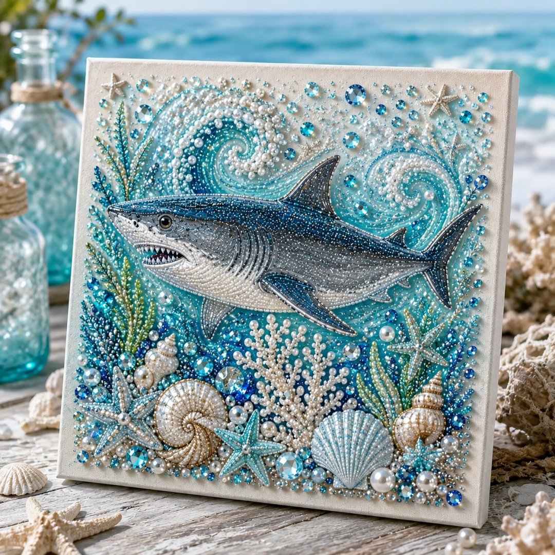 3D Ocean-Themed DIY Diamond Painting - Shark
