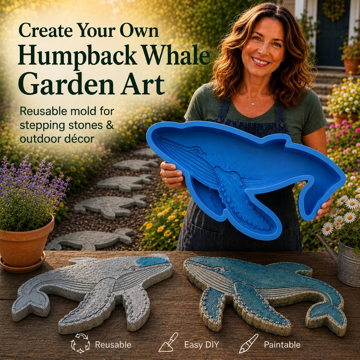 Reusable Stepping Stone Mold – Whale