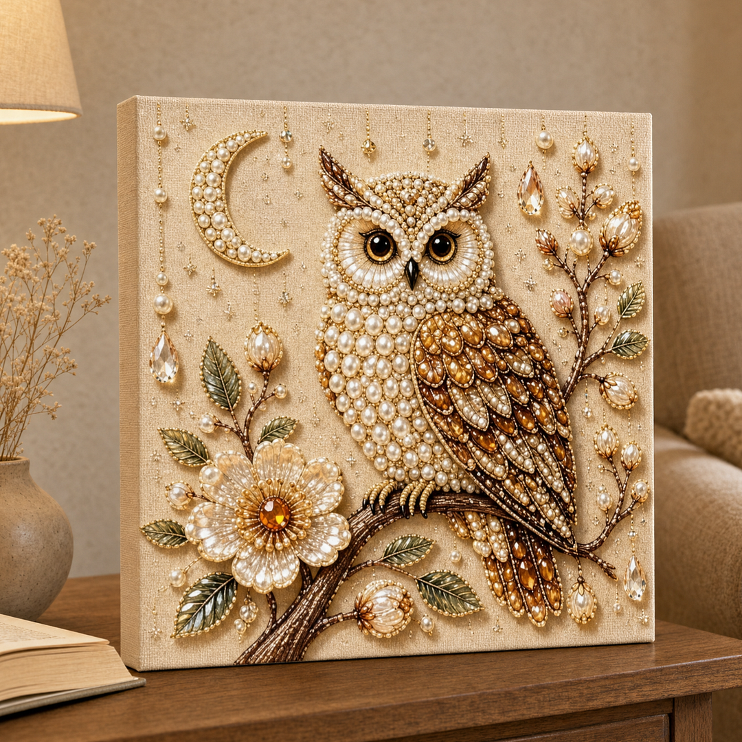3D Bird-Themed DIY Diamond Painting – Owl
