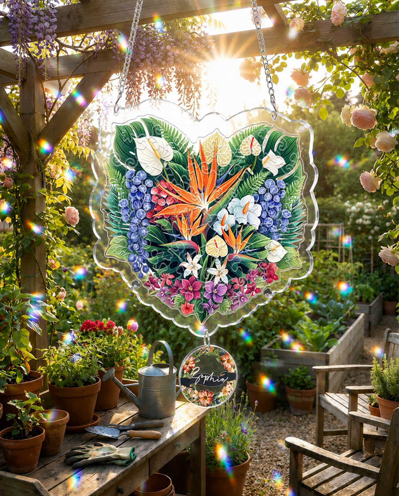 Acrylic Jigsaw Puzzle Suncatcher - Heatwave Bloom