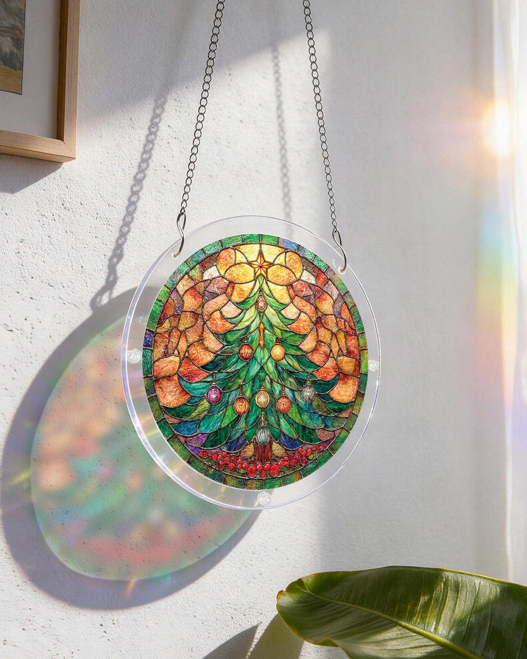 Christmas Glow Tree Light Suncatcher-Acrylic Window Art