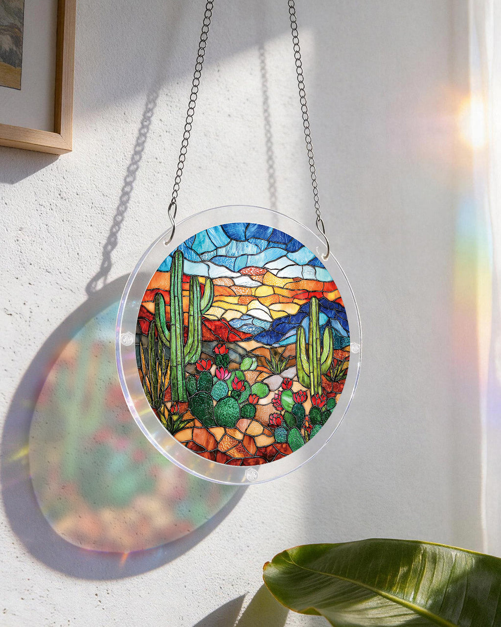 Desert Cactus Light Suncatcher-Acrylic Window Art