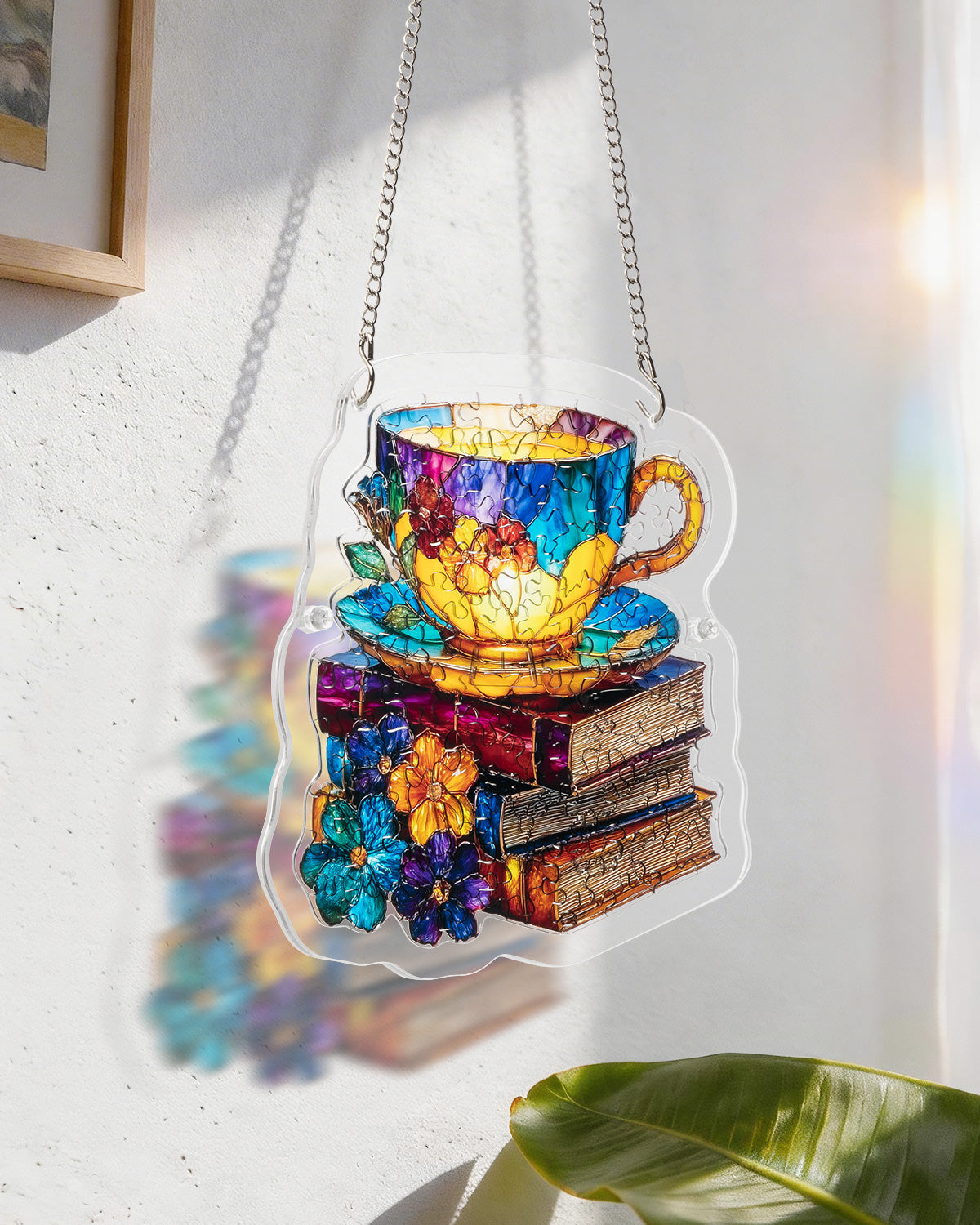 Acrylic Jigsaw Puzzle Suncatcher - Radiant Bloom Teacup