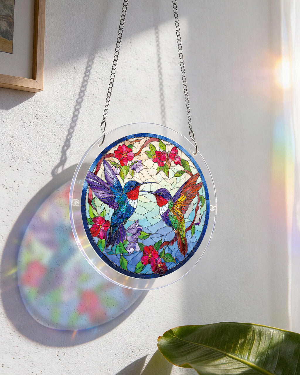 Hummingbird Bloomscape Light Suncatcher-Acrylic Window Art