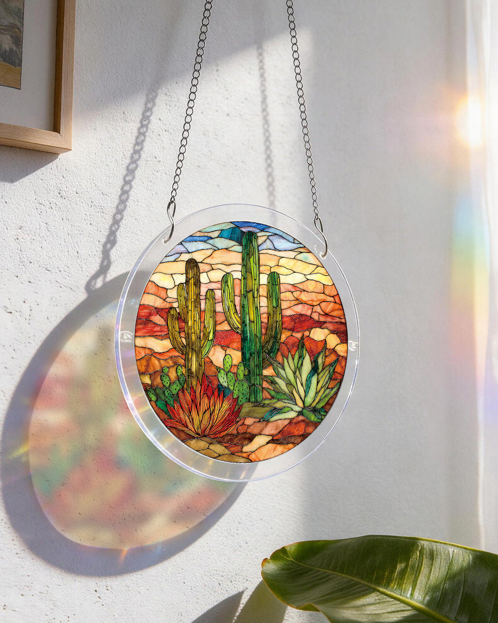 Sunset Cactus Light Suncatcher-Acrylic Window Art