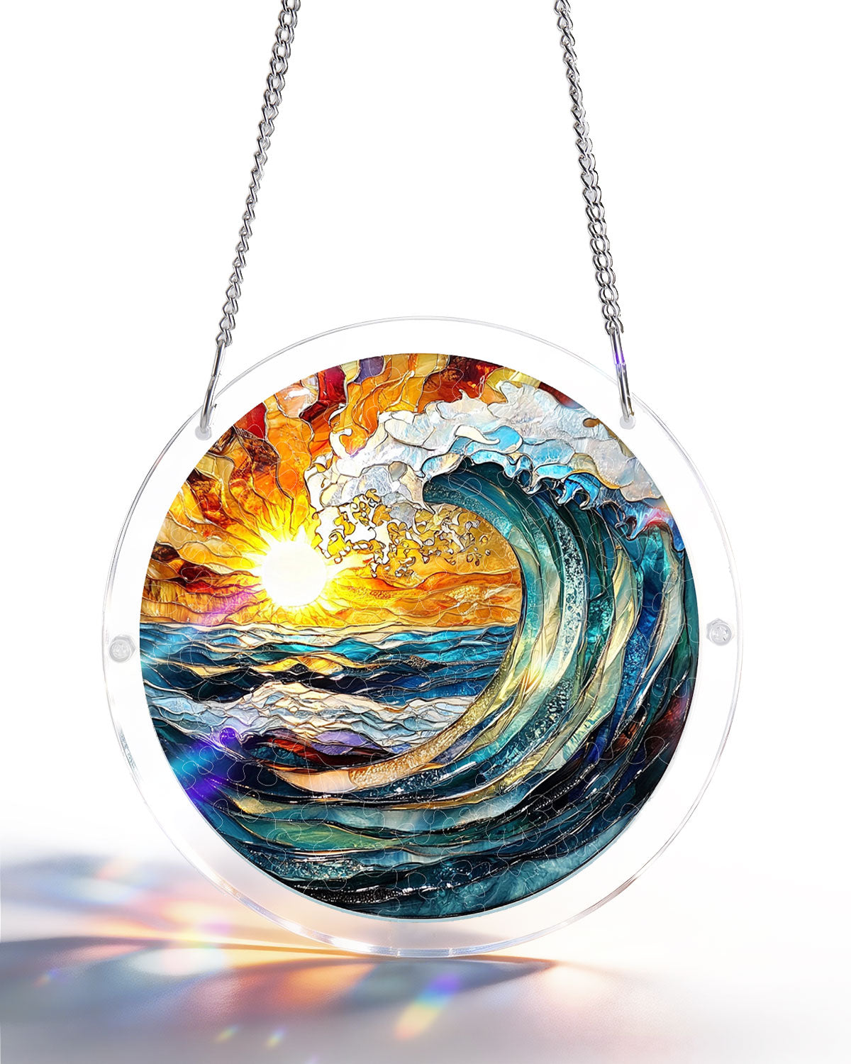 Acrylic Jigsaw Puzzle Suncatcher - Golden Wave