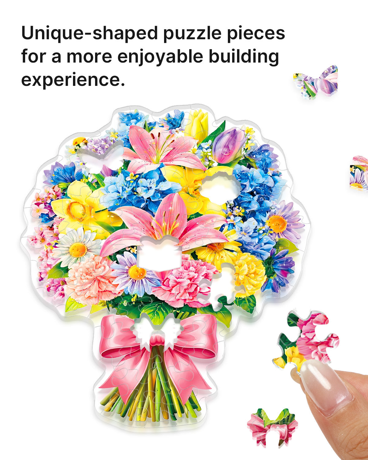 Acrylic Tabletop Suncatcher - Pink Lily & Daffodil Bouquet
