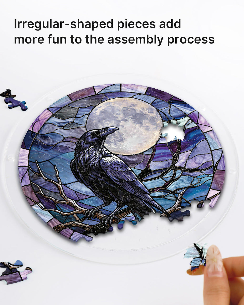Moonlit Raven Light Suncatcher-Acrylic Window Art