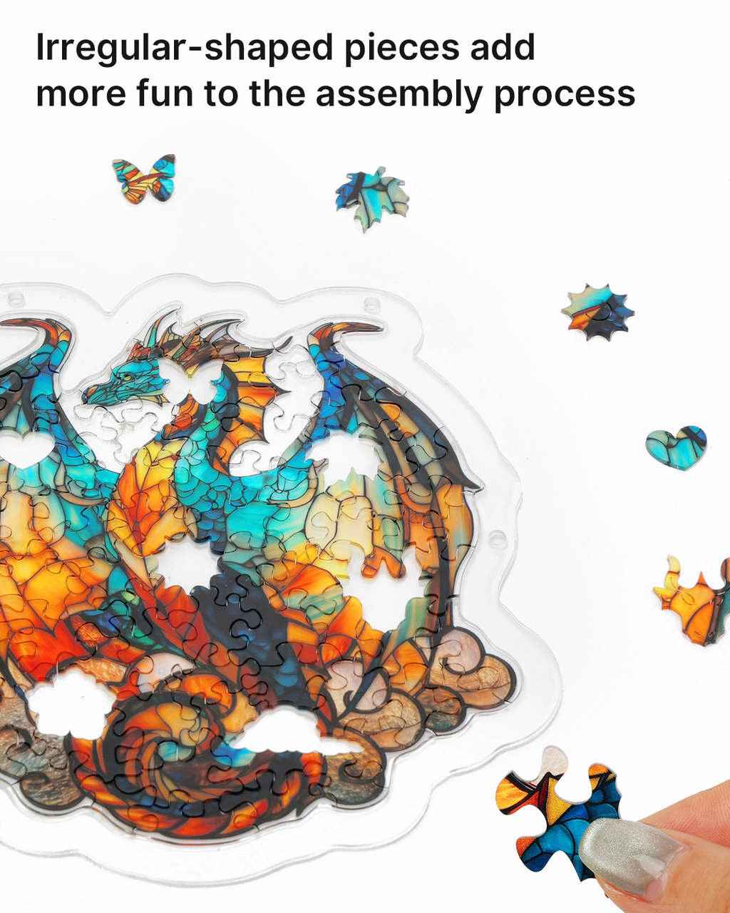 Acrylic Jigsaw Puzzle Suncatcher - Oceanfire Dragon
