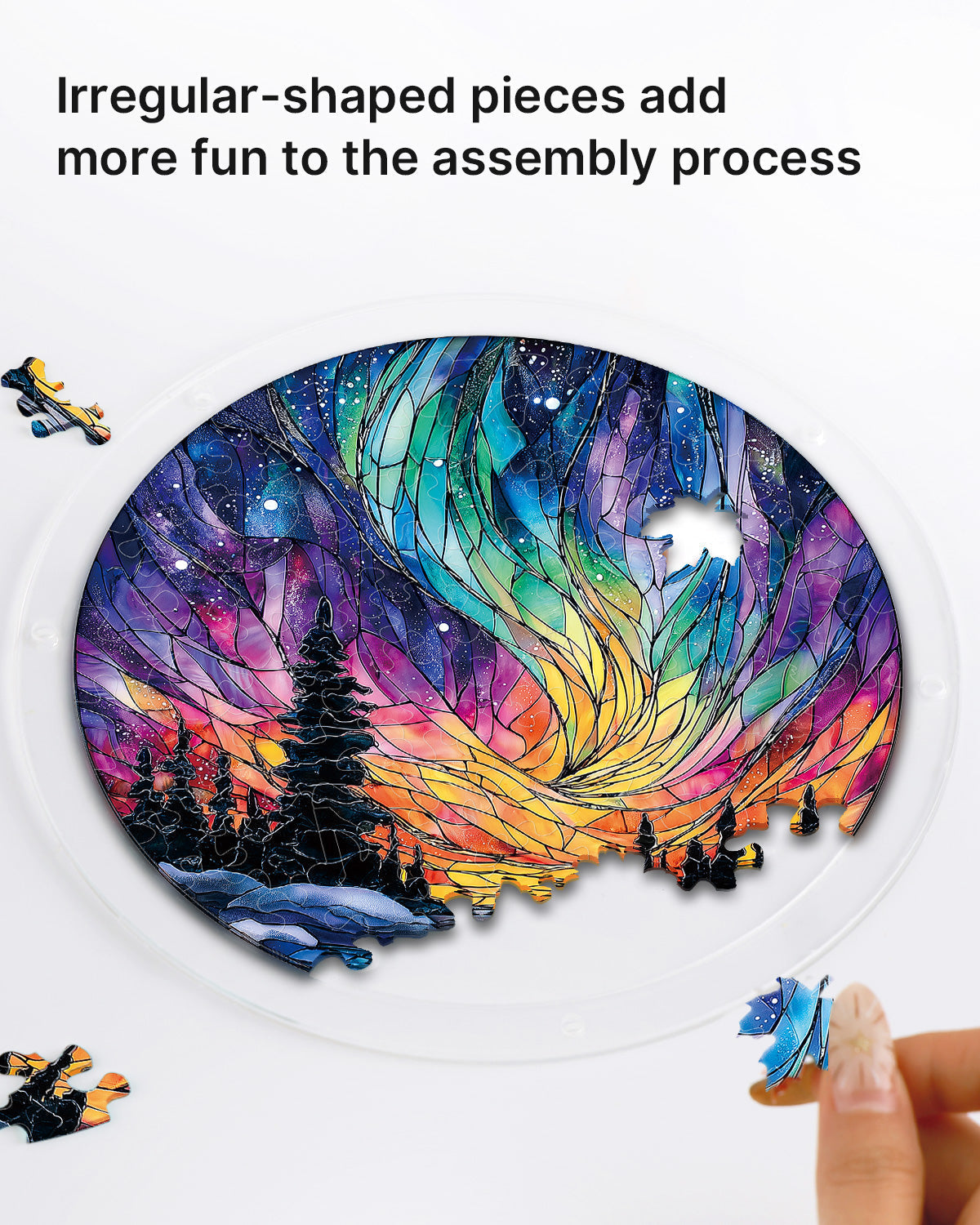 Snowy Aurora Night Light Suncatcher-Acrylic Window Art