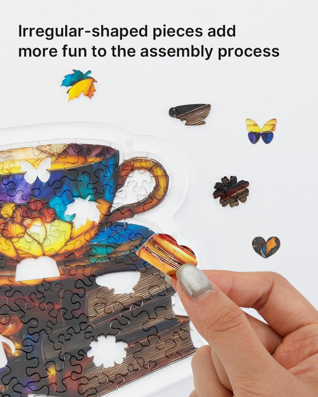 Acrylic Jigsaw Puzzle Suncatcher - Radiant Bloom Teacup