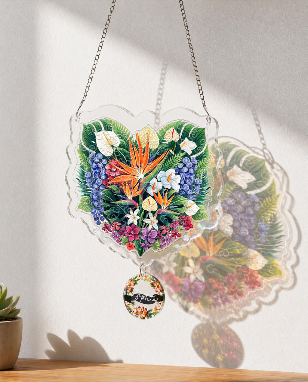 Acrylic Jigsaw Puzzle Suncatcher - Heatwave Bloom