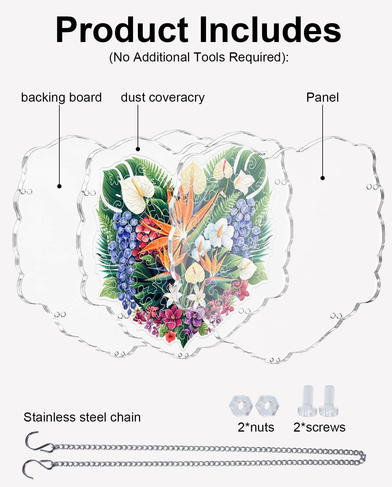 Acrylic Jigsaw Puzzle Suncatcher - Heatwave Bloom