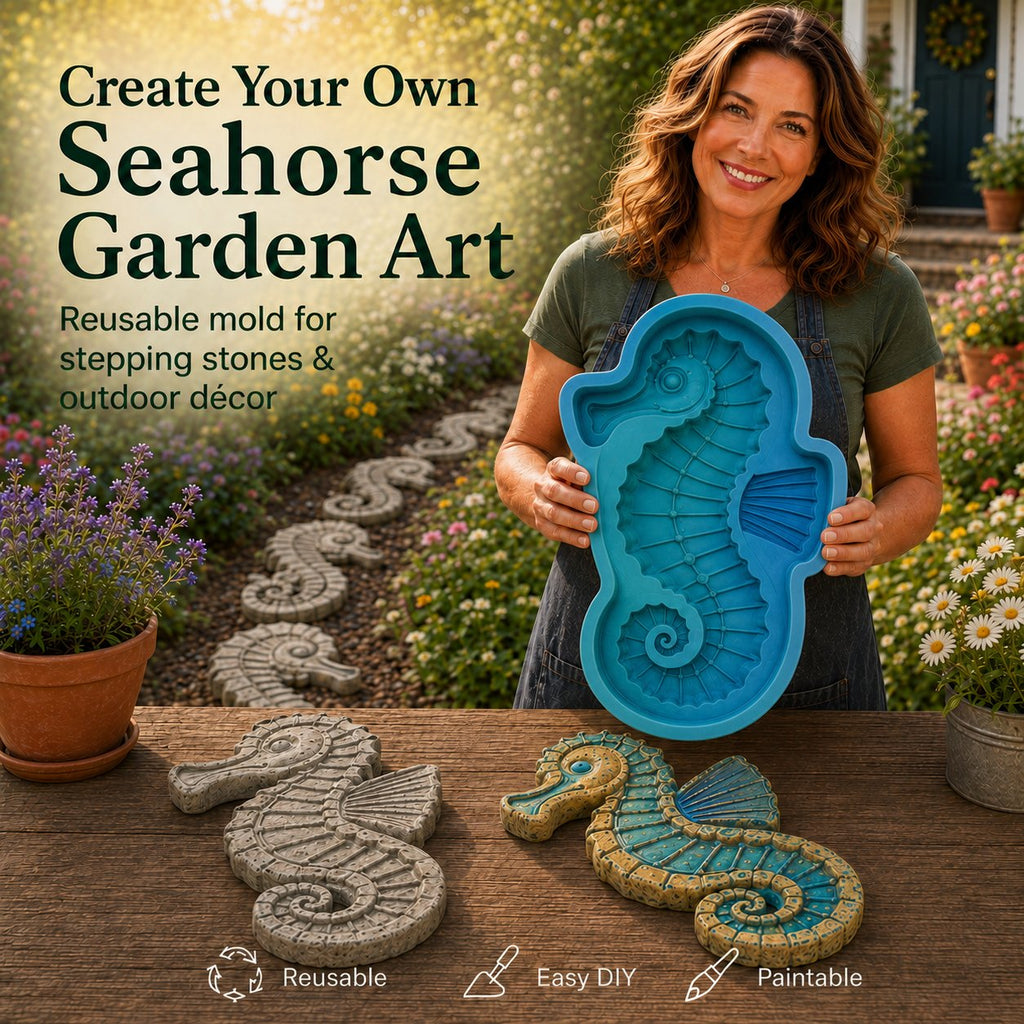 Reusable Stepping Stone Mold – Seahorse