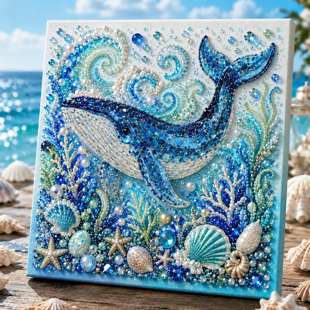 3D Ocean-Themed DIY Diamond Painting - Whale