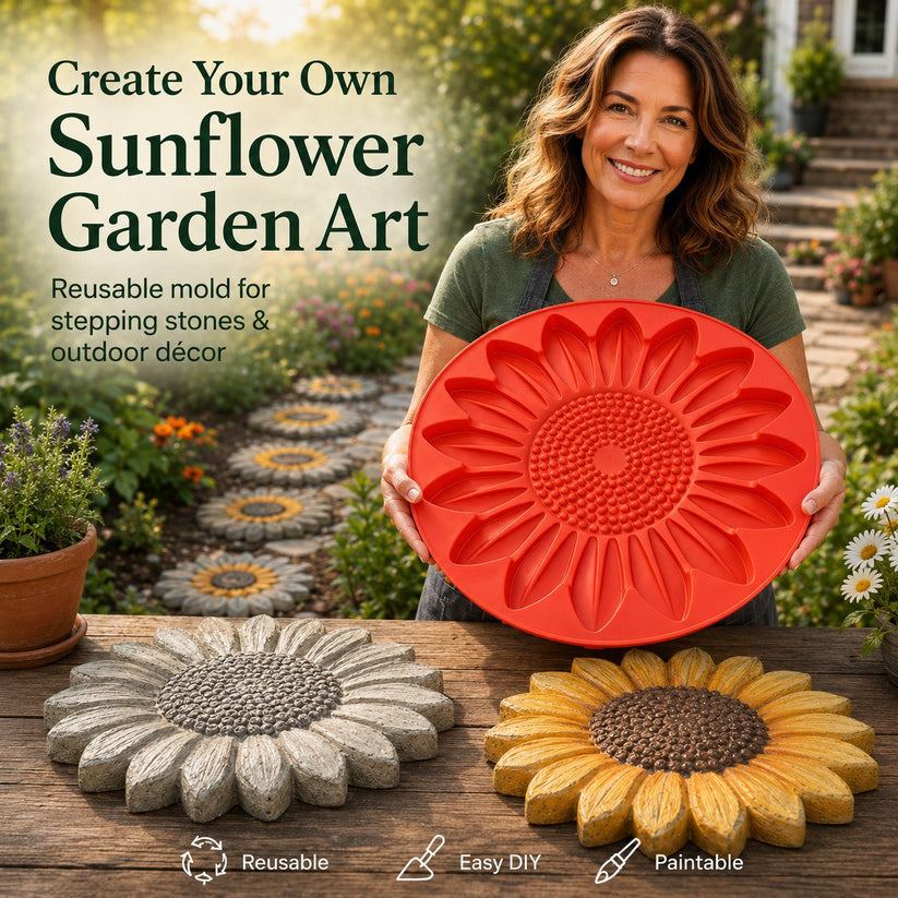 Reusable Stepping Stone Mold – Sunflower