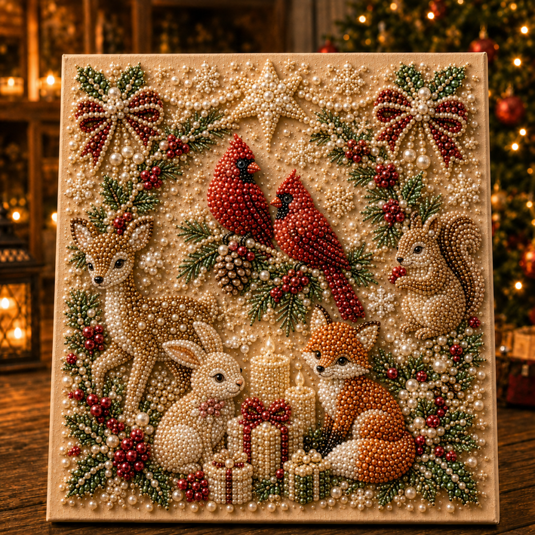 3D Pearl Christmas DIY Diamond Painting - Animals