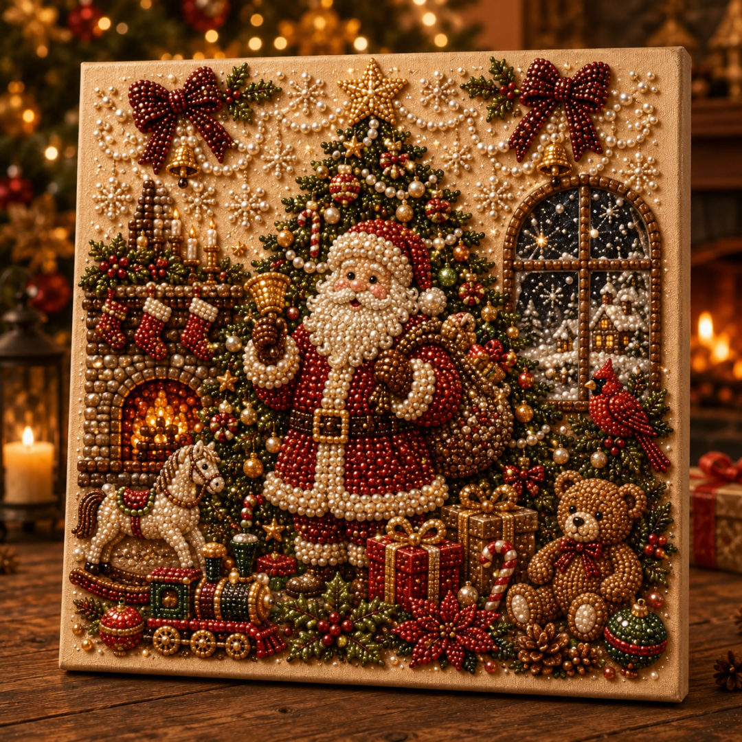 3D Pearl Christmas DIY Diamond Painting - Pearl Santa Claus